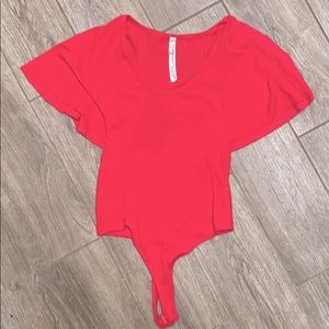 Free People coral pink bodysuit
